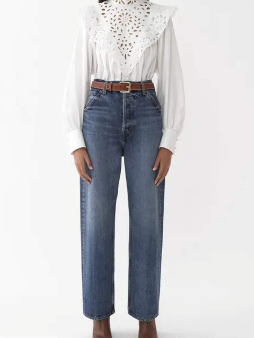 Chloe I Am Tambora Jeans Wide Leg Workwear High Waist 28 28w 29l